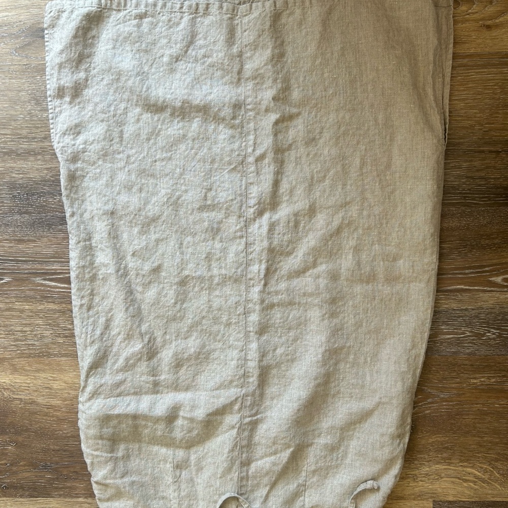 L.L. Bean Tan 100% Linen Skirt - Picture 3 of 5